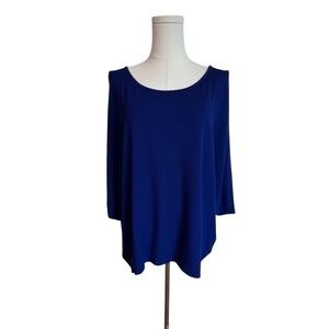 EILEEN FISHER NWT‎ Dolman Sleeve Top Blouse Stretch Jersey Cobalt Blue Women’s S